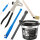 TECPO Reifenmontagepaste schwarz 5 kg + Pinsel + Auswuchtzange + Einziehwerkzeug + Schaber