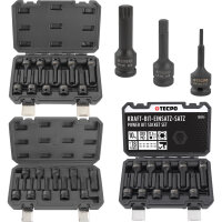 TECPO 3x Kraft-Bit-Einsatz-Satz für Torx, Sechskant,...