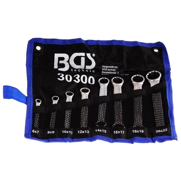 BGS Doppel-Ringschlüssel-Satz | extra flach | SW 6 - 22 mm | 8-tlg.
