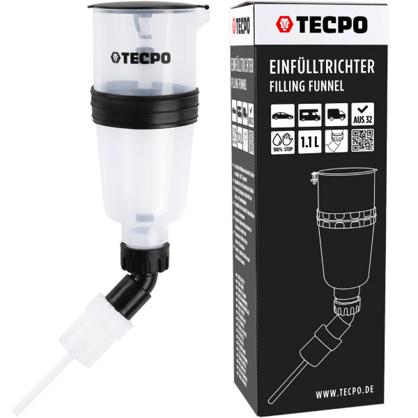 TECPO Einfülltrichter für Harnstoff Zusätzen AdBlue® AUS 32 1.1 Liter Trichter