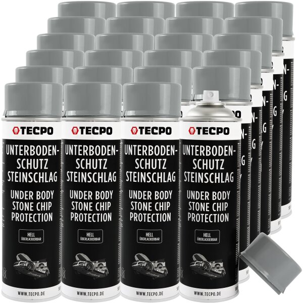24x TECPO Unterbodenschutz überlackierbar hell, 500 ml