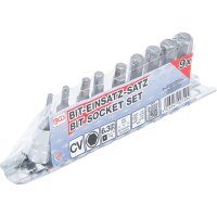 BGS Bit-Einsatz-Satz | Antriebe Innenvierkant 6,3 mm (1/4") | Innensechskant 3/32" - 3/8" | Zollgrößen | 9-tlg.