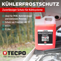TECPO Kühlerfrostschutz Kühlmittel AG13+ rosa (-40 C°) Antifreeze 5L