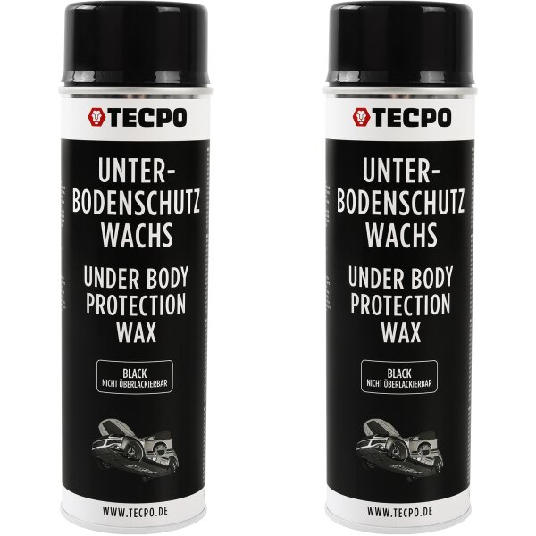 2x TECPO Unterbodenschutz Wachs schwarz, 500 ml