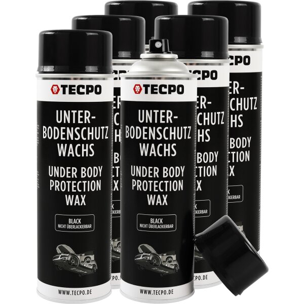 6x TECPO Unterbodenschutz Wachs schwarz, 500 ml