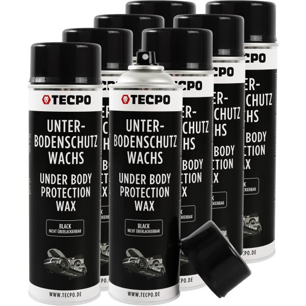 8x TECPO Unterbodenschutz Wachs schwarz, 500 ml