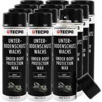 12x TECPO Unterbodenschutz Wachs schwarz, 500 ml