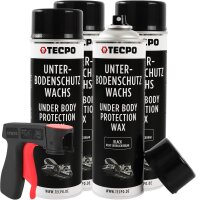 4x TECPO Unterbodenschutz Wachs schwarz, 500 ml +...
