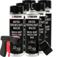 6x TECPO Unterbodenschutz Wachs schwarz, 500 ml +...