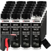 24x TECPO Unterbodenschutz Wachs schwarz, 500 ml +...