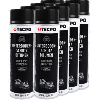 8x TECPO Unterbodenschutz Bitumen schwarz, 500 ml