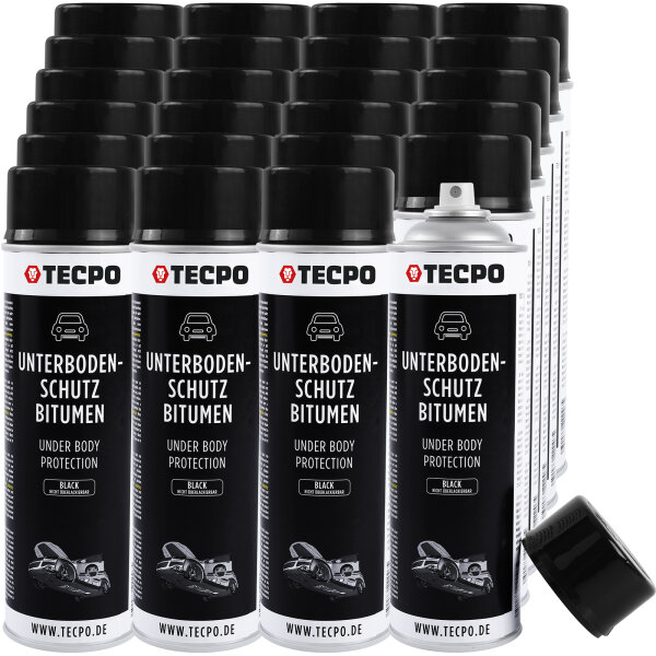 24x TECPO Unterbodenschutz Bitumen schwarz, 500 ml
