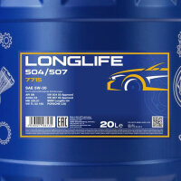 MANNOL 7715 5W-30 LONGLIFE 504/507, 20 Liter