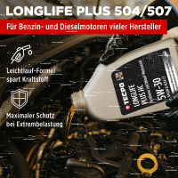 3L TECPO 5W-30 LONGLIFE PLUS MOTORÖL für VW 504.00 507.00 MB 229.31 229.51 BMW LL-04 C30