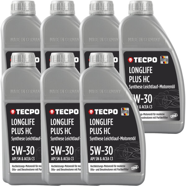 7L TECPO 5W-30 LONGLIFE PLUS MOTORÖL für VW 504.00 507.00 MB 229.31 229.51 BMW LL-04 C30
