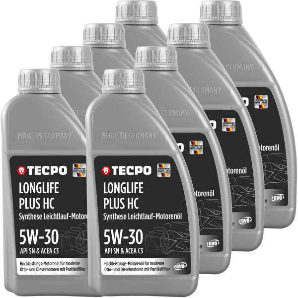 8L TECPO 5W-30 LONGLIFE PLUS MOTORÖL für VW 504.00 507.00 MB 229.31 229.51 BMW LL-04 C30
