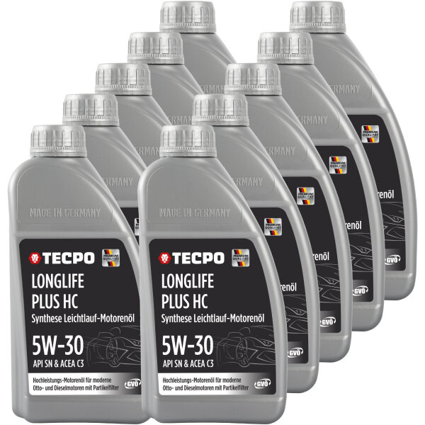 10L TECPO 5W-30 LONGLIFE PLUS MOTORÖL für VW 504.00 507.00 MB 229.31 229.51 BMW LL-04 C30