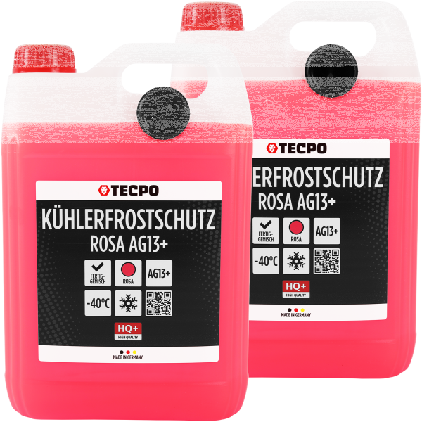 2x TECPO Kühlerfrostschutz Kühlmittel AG13+ rosa (-40 C°) Antifreeze 5L