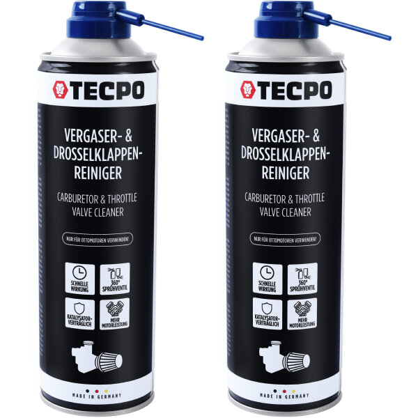 TECPO Vergaser & Drosselklappen Reiniger Ansaug-System-Reinigung 2x500 ml