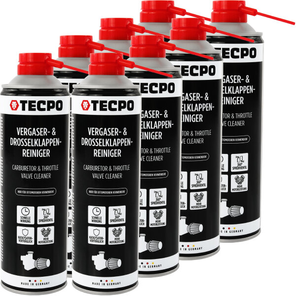 TECPO Vergaser & Drosselklappen Reiniger Ansaug-System-Reinigung 8x500 ml