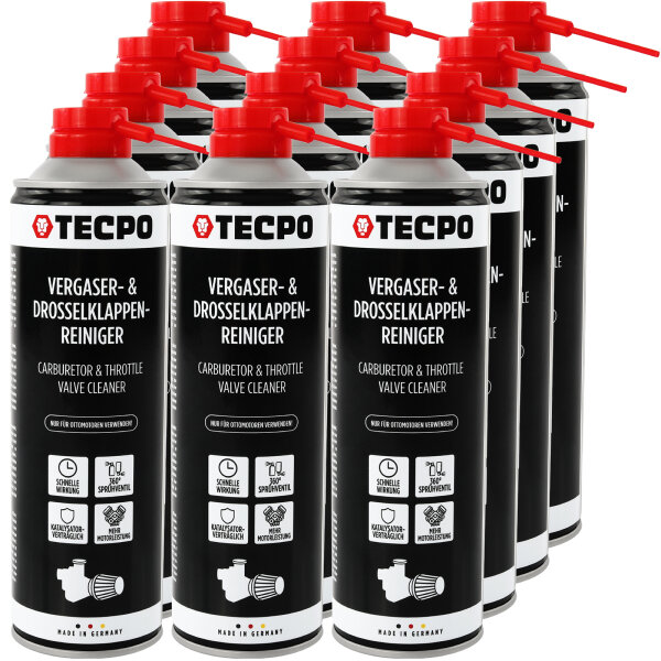 TECPO Vergaser & Drosselklappen Reiniger Ansaug-System-Reinigung 12x500 ml