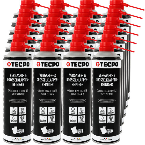 TECPO Vergaser & Drosselklappen Reiniger Ansaug-System-Reinigung 24x500 ml