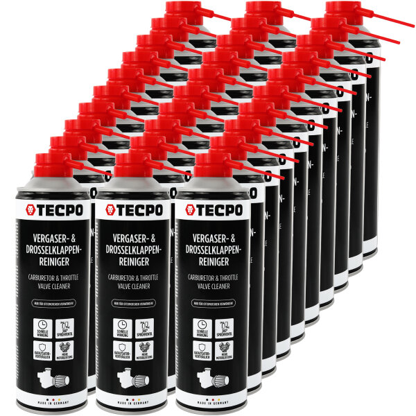 TECPO Vergaser & Drosselklappen Reiniger Ansaug-System-Reinigung 30x500 ml