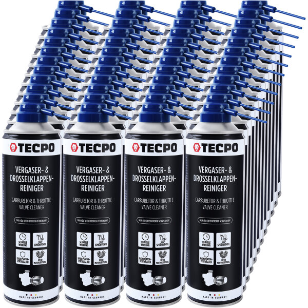 TECPO Vergaser & Drosselklappen Reiniger Ansaug-System-Reinigung 48x500 ml