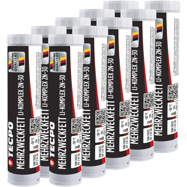 TECPO Mehrzweckfett 10x400g Hochleistungs Li-Komplex Schmierfett KP 2N-30 Lithium Fett