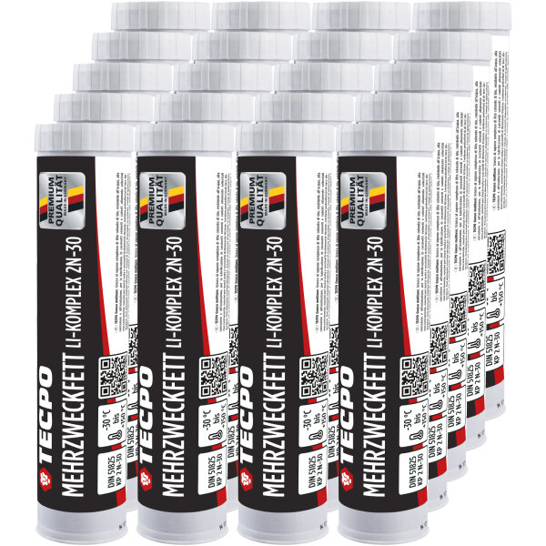 TECPO Mehrzweckfett 20x400g Hochleistungs Li-Komplex Schmierfett KP 2N-30 Lithium Fett