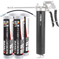 TECPO Mehrzweckfett 4x400g Hochleistungs Li-Komplex Schmierfett KP 2N-30 Lithium Fett + Einhand-Fettpresse