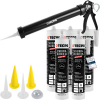 TECPO Scheibenkleber MS-Polymer 5x 290 ml + Einhand...