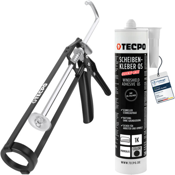 TECPO Scheibenkleber MS-Polymer 1x 290 ml + Skelett Kartuschenpresse