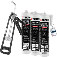 TECPO Scheibenkleber MS-Polymer 3x 290 ml + Skelett...