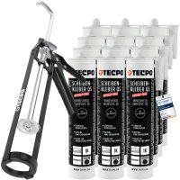 TECPO Scheibenkleber MS-Polymer 12x 290 ml + Skelett...
