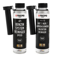 TECPO Benzinkur Set – KAT/AGR & Injektor Reiniger + Benzinsystem Reiniger (4x 300 ml)
