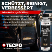 TECPO Benzinkur Set – KAT/AGR & Injektor Reiniger + Benzinsystem Reiniger (4x 300 ml)