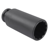 TECPO Kraft-Steckschlüssel-Einsatz 1/2" SW 27mm Zwölfkant, tief Antrieb Innenvierkant 12,5 mm