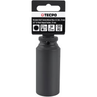 TECPO Kraft-Steckschlüssel-Einsatz 1/2" SW 27mm Zwölfkant, tief Antrieb Innenvierkant 12,5 mm