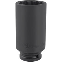 TECPO Kraft-Steckschlüssel-Einsatz 1/2" SW 34mm Zwölfkant, tief Antrieb Innenvierkant 12,5 mm