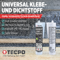 3x TECPO Universal Klebe- und Dichtstoff FLEX SEAL 522 SCHWARZ 1K MS-Polymer UV-stabil und witterungsbeständig
