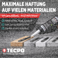 4x TECPO Universal Klebe- und Dichtstoff FLEX SEAL 522 SCHWARZ 1K MS-Polymer UV-stabil und witterungsbeständig