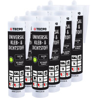 8x TECPO Universal Klebe- und Dichtstoff FLEX SEAL 522 SCHWARZ 1K MS-Polymer UV-stabil und witterungsbeständig