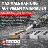 8x TECPO Universal Klebe- und Dichtstoff FLEX SEAL 522 SCHWARZ 1K MS-Polymer UV-stabil und witterungsbeständig