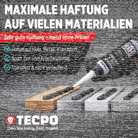 12x TECPO Universal Klebe- und Dichtstoff FLEX SEAL 522 SCHWARZ 1K MS-Polymer UV-stabil und witterungsbeständig