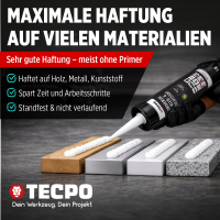 4x TECPO KLEBE UND DICHTSTOFF UNIVERSAL FLEX SEAL 522 WEIß 1K MS POLYMER 480g