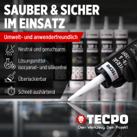 24x TECPO KLEBE UND DICHTSTOFF UNIVERSAL FLEX SEAL 522 WEIß 1K MS POLYMER 480g