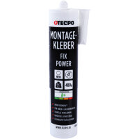 6x TECPO Universal Montagekleber Ultra FIX Power Baukleber 480g Weiß + Kartuschenpresse