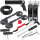 TECPO Windschutzscheibe-Reparaturset + Druckluft-Kartuschenpresse + Druckluftschlauch + 2x Gummi-Doppelsauger + 2x Scheibenkleber MS-Polymer, 290 ml
