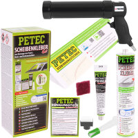 PETEC Scheibenkleber-Set 310 ml Kartusche + BGS Druckluft-Kartuschenpresse